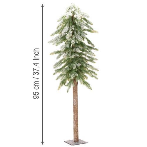 Kunstig grantre med snødekorasjon, vinter og jul, 95 cm | Floristik24.no