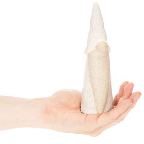 Dekorativ gnomfigur, lys keramikk, skandinavisk stil, 18 cm, 3 deler | Floristik24.no