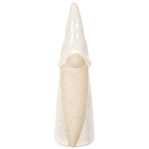 Dekorativ gnomfigur, lys keramikk, skandinavisk stil, 18 cm, 3 deler | Floristik24.no