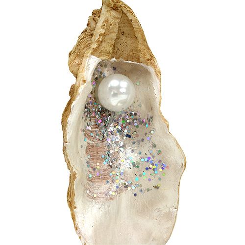 gjenstander Østers med perle og glimmer til å henge 10,5 cm
