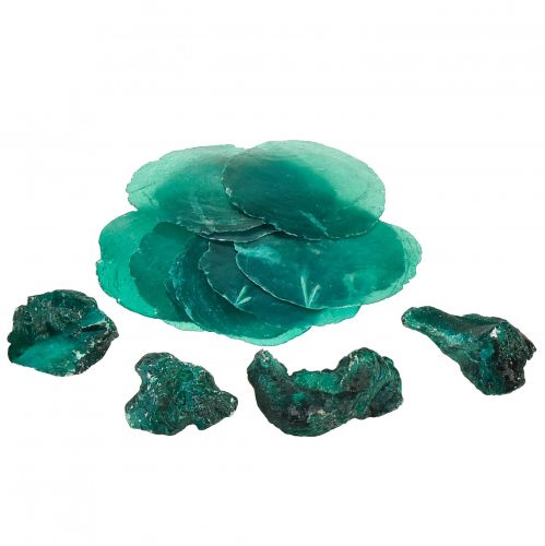 gjenstander Østersmusling capiz-skiver i nett turkis 3,5–9,5 cm 2stk