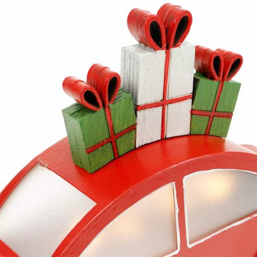 Floristik24 Julebil med LED rødmetall 25cm H14,5cm for batteri.