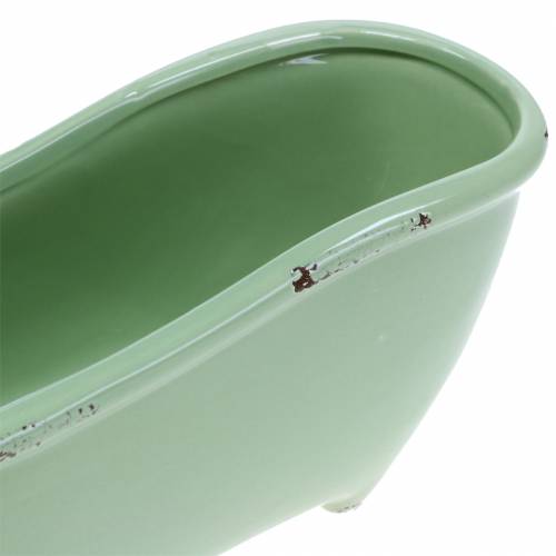 gjenstander Dekorativt badekar keramikk grå, grønn sortert 22cm x 10cm H10cm sett med 3 stk.