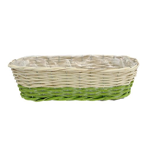Floristik24 Balkongkasse oval 48x18cm H14cm krem, grønn