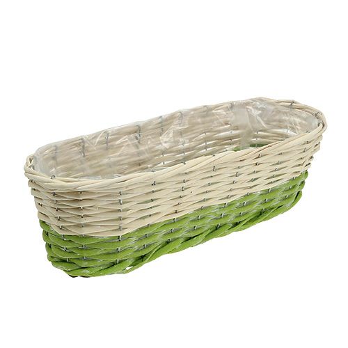 Floristik24 Balkongkasse oval 48x18cm H14cm krem, grønn