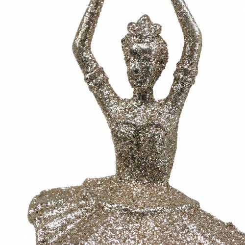 gjenstander Juletrepynt ballerina champagne glitter 18cm 6stk