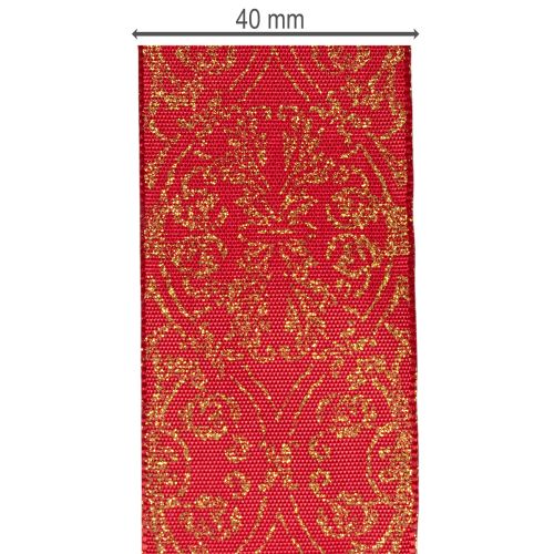 Gavebånd med festlig mønster for håndverk og dekorering, 40 mm x 15 m | Floristik24.no