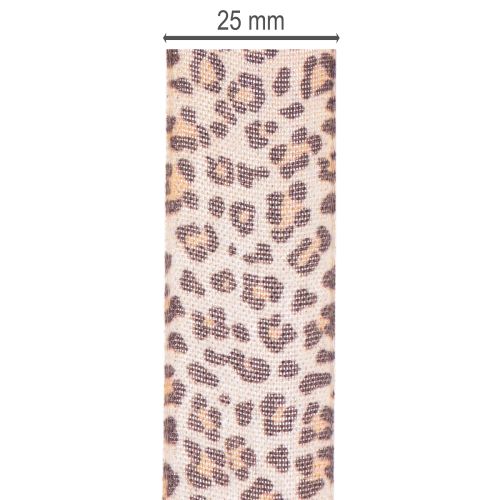 Gavebånd med dyreprint leopard, 25 mm bredt, 18 m langt | Floristik24.no