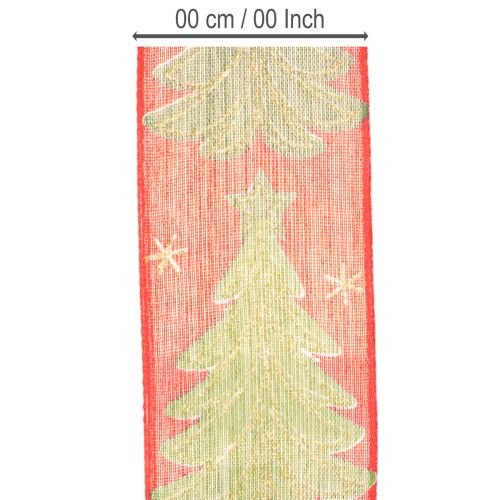 Gavebånd juletre med stjerner 40mm 15m | Floristik24.no
