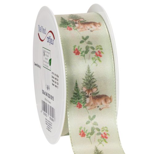 Dekorativt bånd med hjortemotiv, skog og blomster, 40 mm x 15 m kjøpe | Floristik24.no