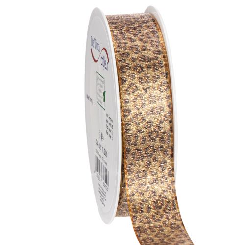 Leopardmønster gavebånd for kreativ dekorasjon og blomsterdekorasjon, 25 mm x 20 m