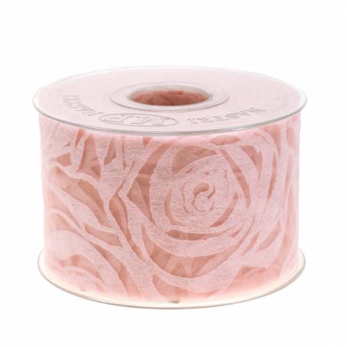 Floristik24 Deco bånd roser bred rosa 63mm 20m