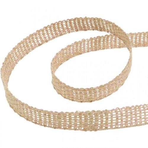 Floristik24 Dekorbånd jute rosa, naturlig 12mm jutebånd til å dekorere 10m