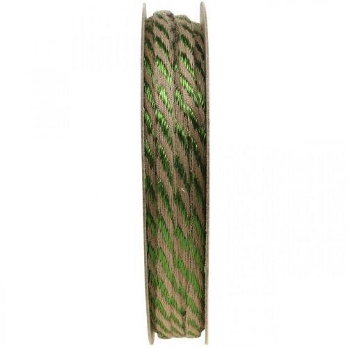 Dekorbånd lingrønt, naturlig 4mm gavebånd dekorativt bånd 20m