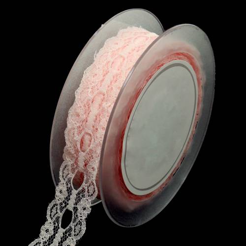 Floristik24 Blondebånd rosa 30mm dekorbånd blonder bryllup dekorasjon 20m