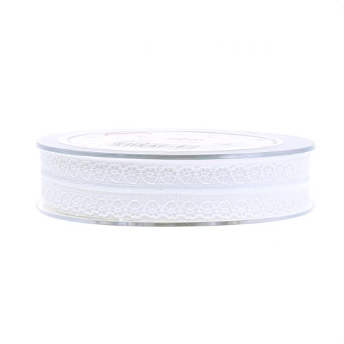 Floristik24 Blonderbånd vintage hvit 20mm 20m