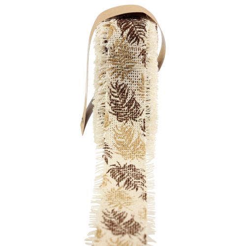 Floristik24 Dekorativt bånd regnskog bomullsbånd brunt 30mm 15m