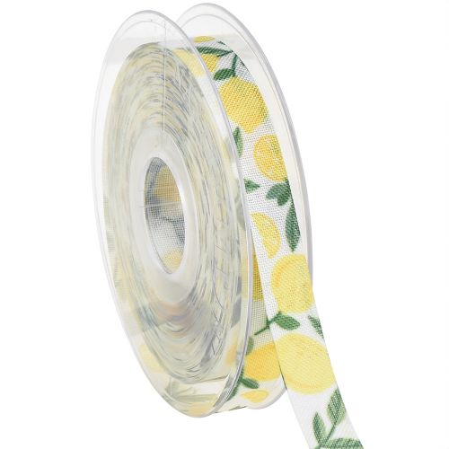 Floristik24 Gavebånd med sitron dekorative bånd sommer B15mm L20m