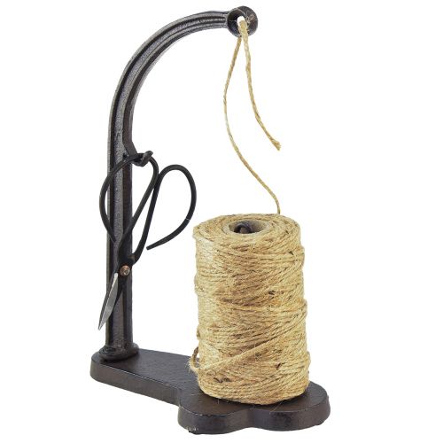 Dispenser trådholder støpejern saks jute rull H25cm
