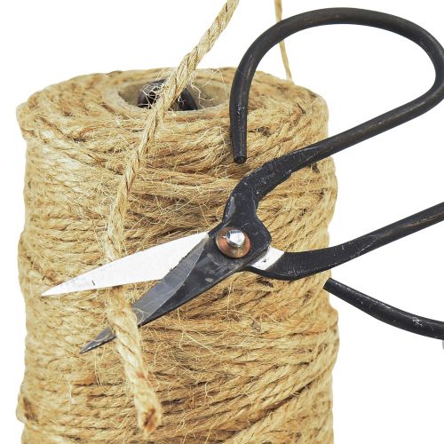 Floristik24 Dispenser trådholder støpejern saks jute rull H25cm