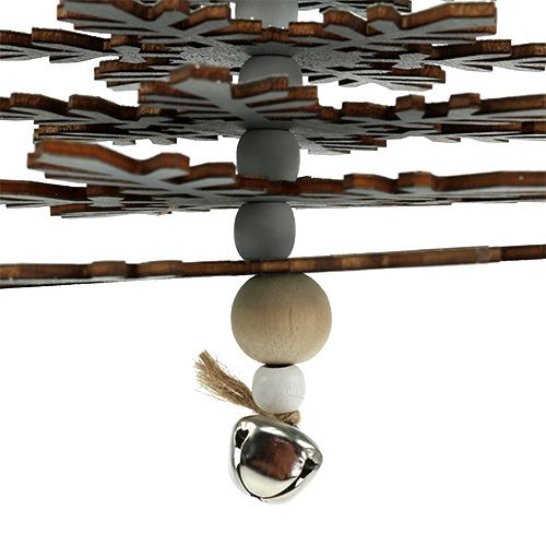 Floristik24 Tre til å henge sølv med bjelle 40cm