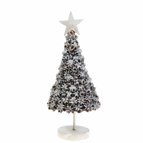 Floristik24 Dekorativ juletre stjerneanis hvitvasket glitter 30cm