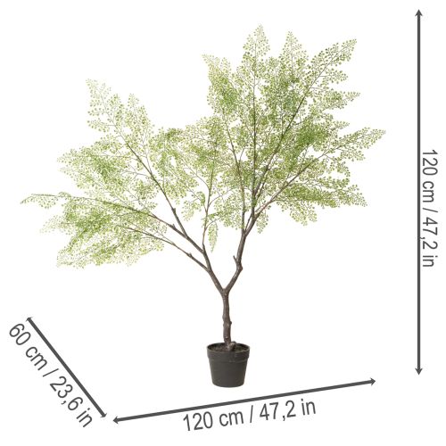 Kunstig tre med fine blader, 120 cm | Floristik24.no