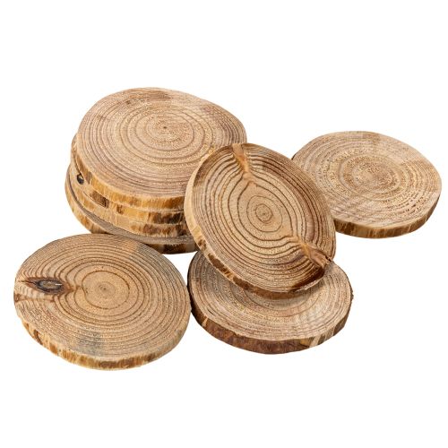 Naturlige runde treskiver til dekorasjon og håndverk, 6 cm, 300 g