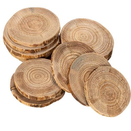 Naturlige runde treskiver til dekorasjon og håndverk, 6 cm, 300 g | Floristik24.no