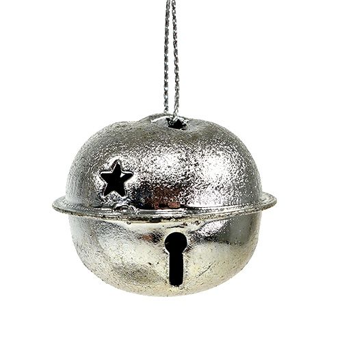 Floristik24 Juletrepynt metallklokke 4cm sølv 12stk
