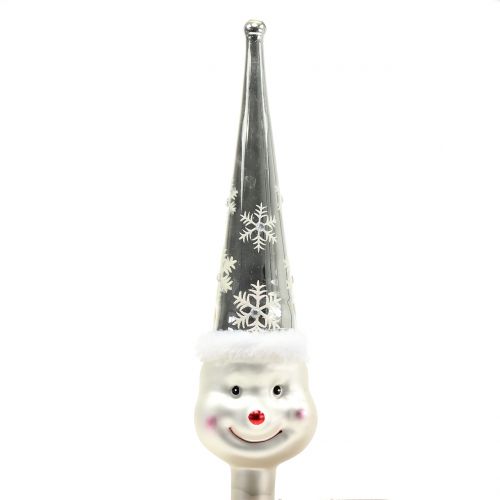 Floristik24 Tretopp glass snømann 30cm