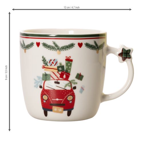 Keramikkkrus med julemotiv, bil og gaver, 9 cm | Floristik24.no