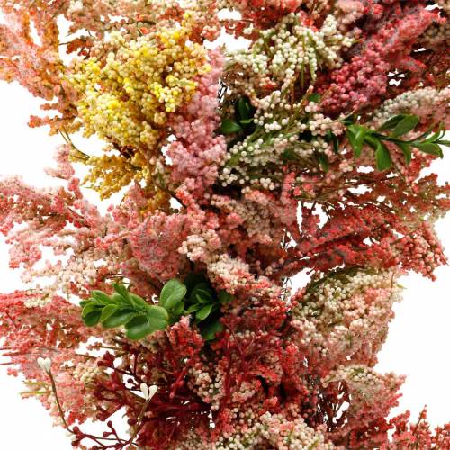 Floristik24 Kunstige blomster krans lyngkrans rosa silkeblomster