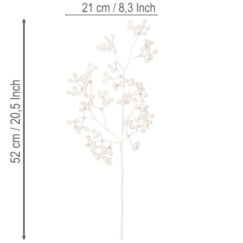 Kunstig bærgren, hvit, dekorasjon, hobbyartikler, 52 cm | Floristik24.no
