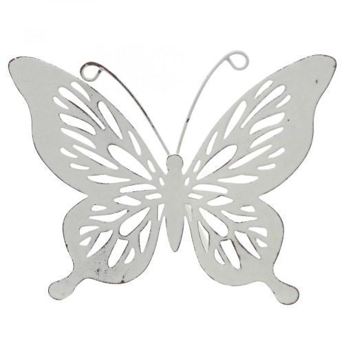 Sengestokk metall sommerfugl hvit 43x10,5x8cm 3stk