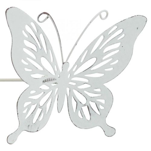 gjenstander Sengestokk metall sommerfugl hvit 43x10,5x8cm 3stk