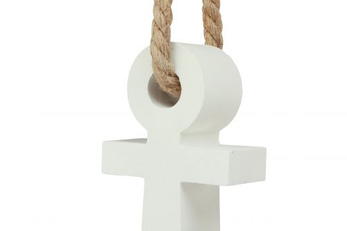 Floristik24 Betong dekorativt anker hvit naturlig maritim 18cmx4,5cmx22cm