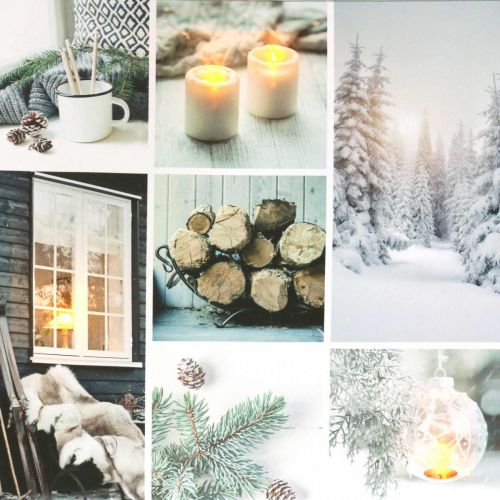 Floristik24 LED -veggmaleri Rustikk hvit 38 × 38cm For batteri