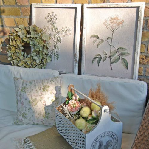 gjenstander Bilde med shabby chic treramme, blomsterveggdekor 40×50cm