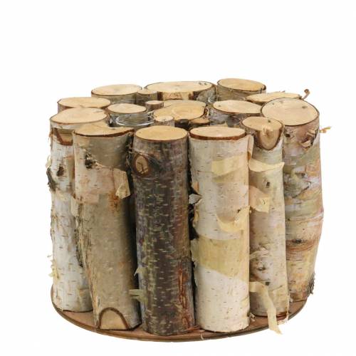 Floristik24 Birkekrukke med prøverør naturlig Ø17cm H13cm