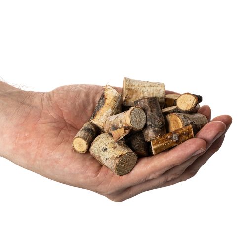 Dekorative bjørkevedbiter med bark til hobbyarbeid, 3 cm, 300 g | Floristik24.no