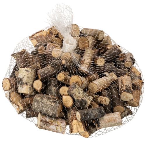 Dekorative bjørkevedbiter med bark til hobbyarbeid, 3 cm, 300 g | Floristik24.no