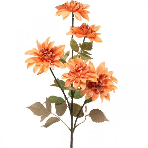 Floristik24 Dekorativ blomsterdahlia, høstdekorasjon, silkeblomst oransje 55cm Ø9 / 11cm