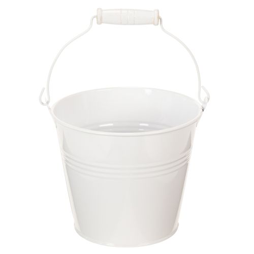Hvite blikkbøtter Ø14cm H12cm 6 stk kjøpe | Floristik24.no
