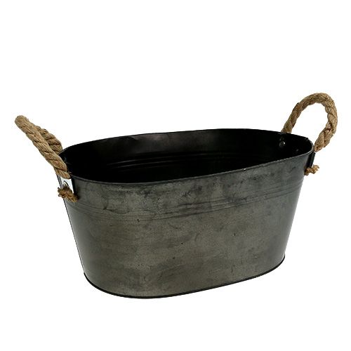 Floristik24 Blikkskål antikk oval 31 x 20cm H15cm 2stk