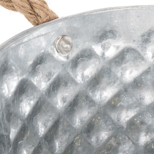 Metallbolle med tauhåndtak Ø18 cm H10 cm | Floristik24.no