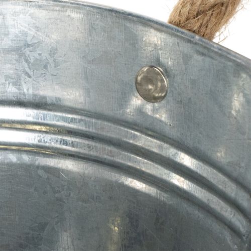 Oval blikkskål i sølv 30 cm x 17 cm x 10 cm | Floristik24.no