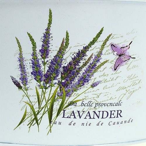 Floristik24 Plateskåler 3-sett hvit med lavendelmotiv