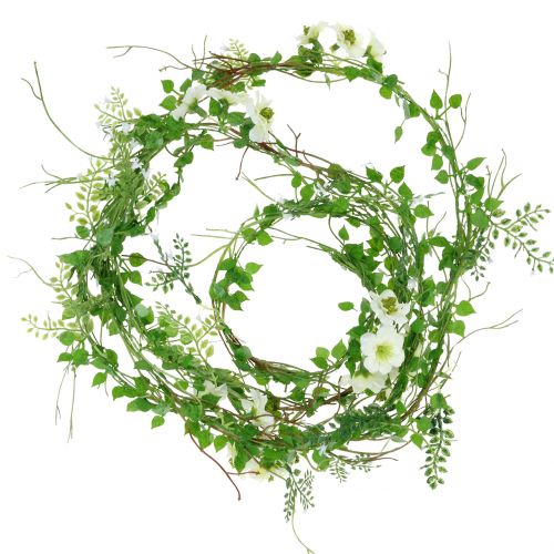 Floristik24 Blomsterkrans hvit 180cm