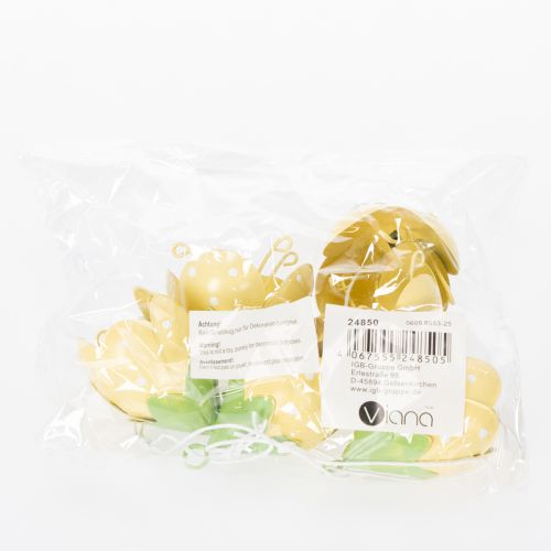 gjenstander Metallhengende blomst for romantisk innendørs og utendørs dekorasjon, 6 cm, 6 stk.